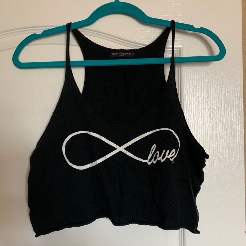 Brandy Melville Black Love Crop Top